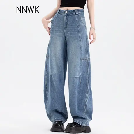 女士牛仔裤女2025新款弯刀裤春秋季高腰今年流行爆款裤子宽松显瘦商品大图