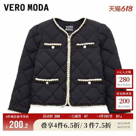 Vero Moda奥莱羽绒服女秋冬轻薄白鸭绒90%短款直筒小香风流行百搭商品大图