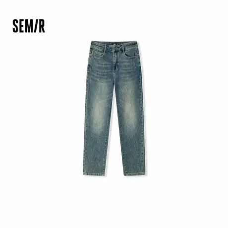 森柔牛仔|森马牛仔裤男2025秋季新款长裤复古水洗港风小脚裤流行图片