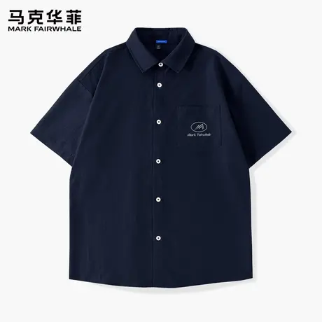 马克华菲冰丝凉感短袖衬衫男士夏季2025新款美式百搭宽松衬衣潮X图片
