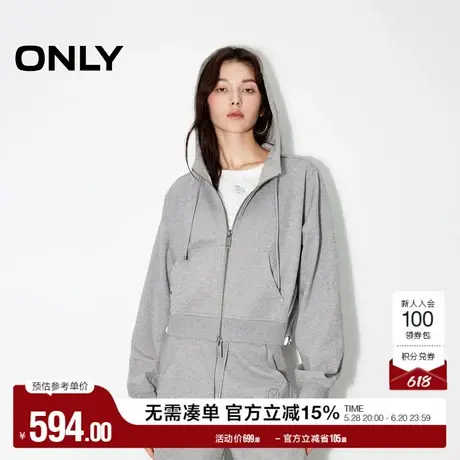 ONLY奥莱夏季休闲高级感宽松短款开衫连帽卫衣女商品大图