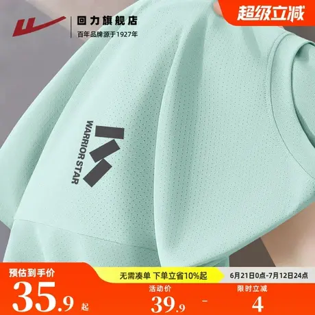 回力速干短袖男款夏季新款冰丝凉感透气t恤男生运动健身大码上衣A商品大图