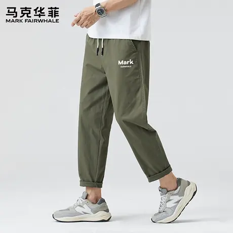 马克华菲美式潮牌休闲裤男士夏季宽松直筒锥形时尚帅气百搭裤子X图片