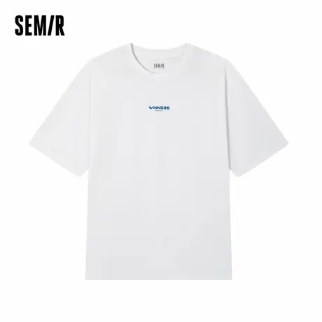 森马短袖T恤男白色oversize宽松凉感上衣时尚夏季男士圆领衣服潮图片