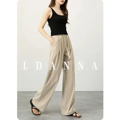 2025新款春夏薄款高腰垂感阔腿裤女宽松拖地裤显瘦裤子休闲直筒裤商品大图