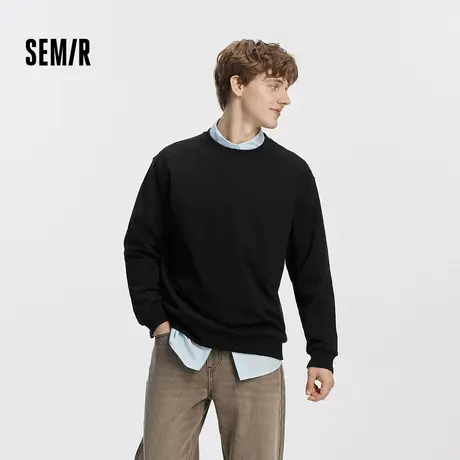 [商场同款]森马卫衣男纯色基础百搭圆领上衣2025新款秋装休闲通勤图片