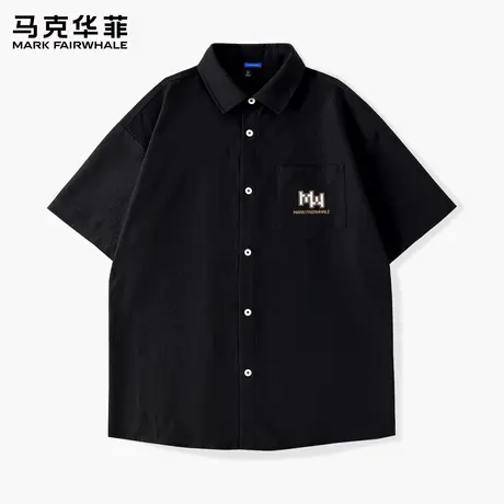 马克华菲冰丝短袖衬衫男夏季凉感潮流衬衣青少年帅气百搭上衣薄X图片