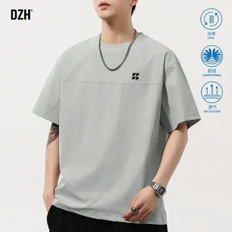 男士凉感速干t恤男短袖夏季薄款2025年新款透气圆领上衣半袖衣服图片