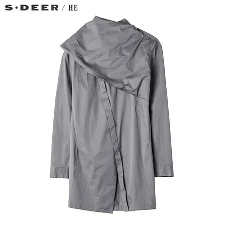 sdeerhe圣迪奥男装潮流风格设计感搭片纯色长袖衬衫H15170579图片