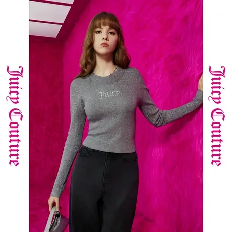 Juicy Couture橘滋春夏新款上衣弹力修身内搭休闲打底针织毛衣女商品大图
