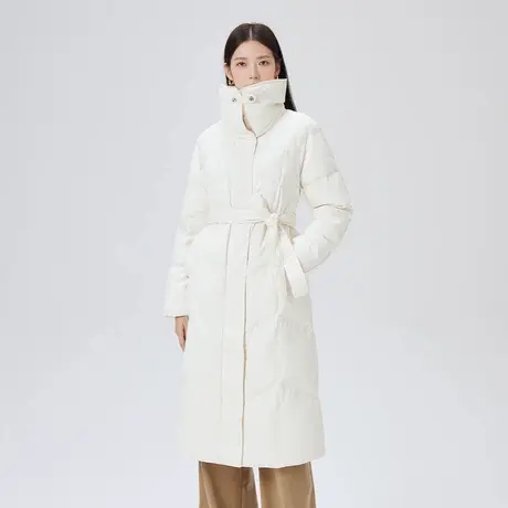 艾莱依2023冬季新款女士外套中长款修身鸭绒时尚通勤羽绒服商品大图