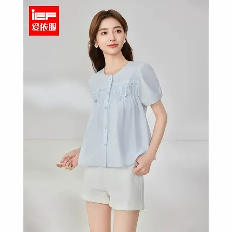 IEF/爱依服2025夏季新款法式温柔淑女风知性气质通勤百搭宽松上衣商品大图