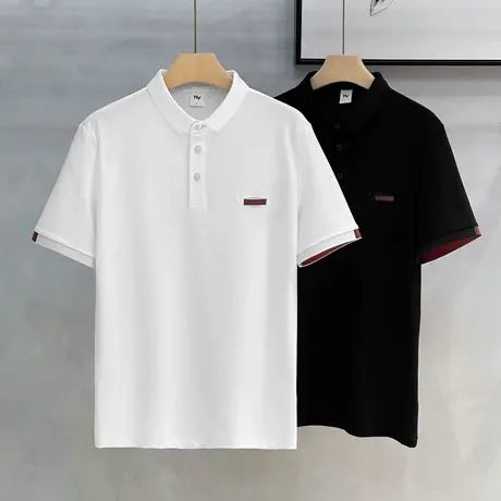 轻奢短袖POLO衫男士夏季冰感休闲商务上衣2025新款翻领薄款t桖男图片