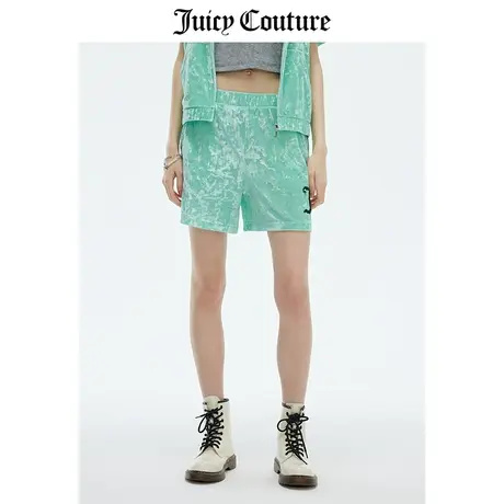 Juicy Couture橘滋春夏新款短裤美式运动宽松舒适天鹅绒丝绒裤女商品大图