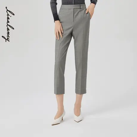 【纯羊毛】LANCY/俪雅2023春季新款高腰女西装裤女修身通勤女裤商品大图