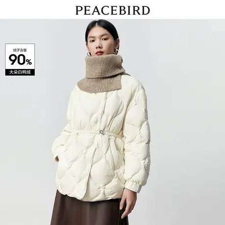 【来了就好】太平鸟配围脖短款羽绒服A1ACD4367图片