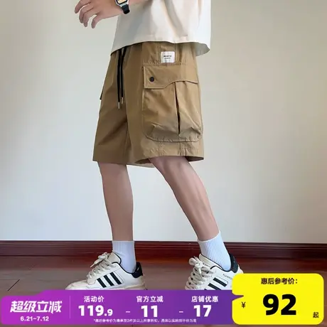 唐狮2025夏季男休闲裤宽松五分运动裤子男款潮酷工装日系风短裤WW图片