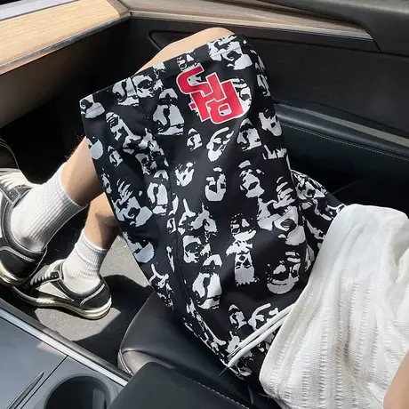 夏季速干沙滩裤男薄款冰丝短裤外穿潮牌大码休闲五分裤度假花裤衩图片