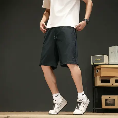 唐狮夏季新款休闲短裤男直筒显瘦运动速干五分裤宽松薄款中裤官方图片