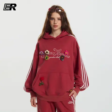 ER莫奈花园重磅卫衣2025春秋男女慵懒chic美式潮牌学生情侣装外套商品大图