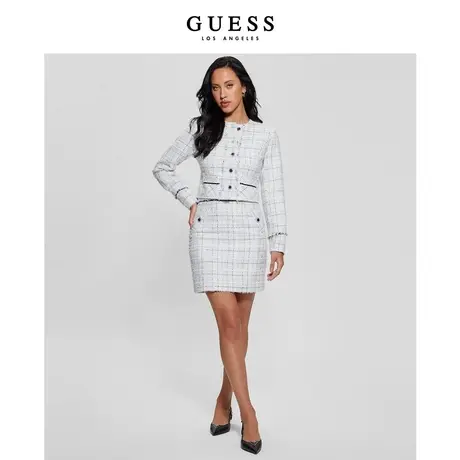 【38上新季】GUESS24年新款春季女士圆领小香风肌理感显瘦半身裙商品大图