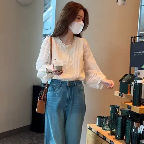 2025爆款欧货漂亮小衫长袖衬衫女春季新款法式衬衣洋气超好看上衣图片