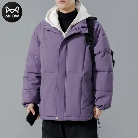 猫人休闲高级棉衣男士冬季新款时尚百搭宽松加厚保暖防寒棉服外套图片