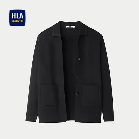 HLA/海澜之家开衫长袖针织衫2025秋季新款时尚翻领柔软上衣男图片