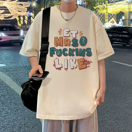 潮牌短袖t恤男夏季纯棉透气重磅上衣cleanf高级感青少年美式体恤商品大图