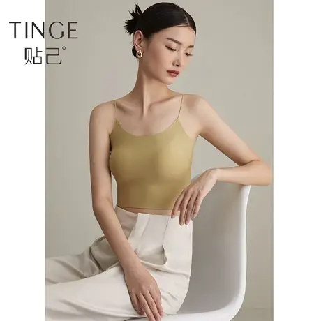 TINGE【拥抱云朵】圆领露脐固定Bra吊带背心女春带胸垫一体内搭商品大图