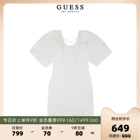 GUESS23新女士轻奢气质U型领设计感短款连衣裙-W3YK15WAF10商品大图