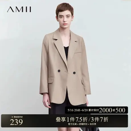 AMII【韩版休闲】外套女2024秋冬韩版休闲时尚百搭西装外套女商品大图
