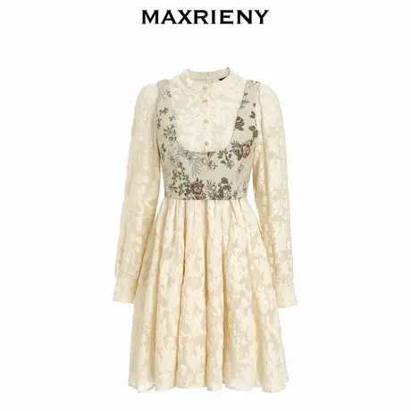 【奥莱】MAXRIENY浮雕提花公主裙两件套春季连衣短裙商品大图