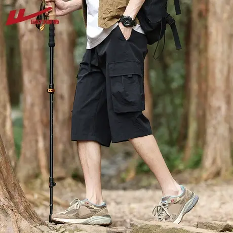 回力七分裤男夏季薄款2025新款过膝运动夏天宽松休闲工装八分短裤图片