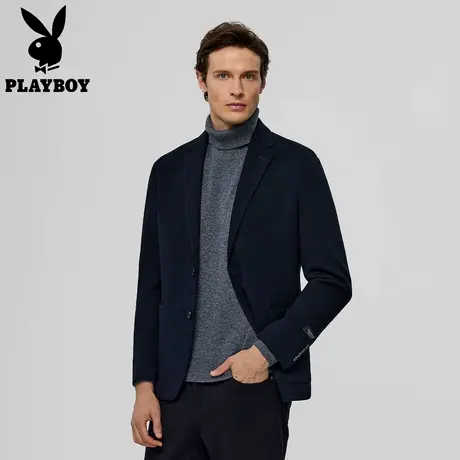 【含羊毛】花花公子商务休闲西装外套男士高级感针织西服商务正装商品大图