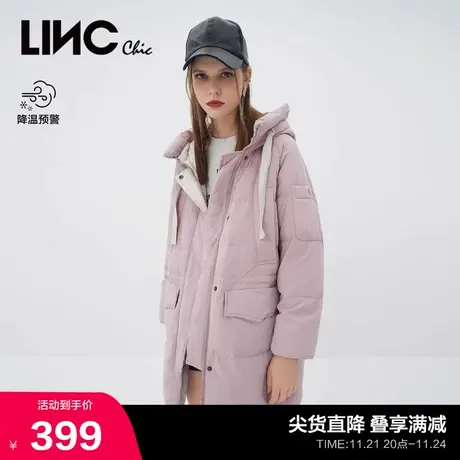 LINCCHIC金羽杰羽绒服女学院风中长款羽绒服女冬季外套944438商品大图