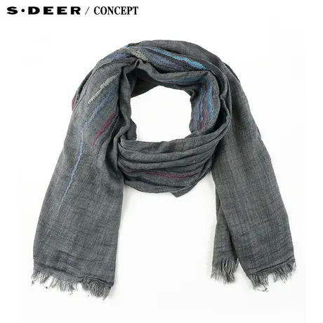 【新品】sdeer圣迪奥专柜正品民族手工绣花女士围巾S15483738图片