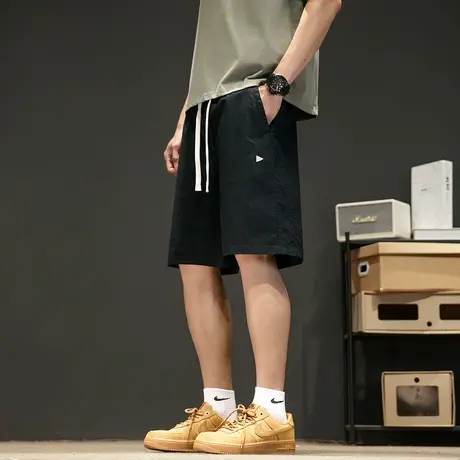 唐狮夏季新款休闲短裤男百搭工装裤宽松显瘦抽绳松紧腰裤子男官方图片