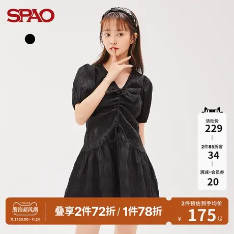 SPAO女士连衣裙夏季新款爱心蝴蝶结装饰连衣裙SPOWC24S34图片