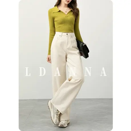 2025新款高腰直筒牛仔裤女宽松休闲春秋女裤显瘦裤子小个子阔腿裤商品大图