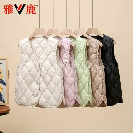 雅鹿2024秋冬季新款轻薄羽绒内胆女马甲内搭保暖休闲坎肩背心外套商品大图