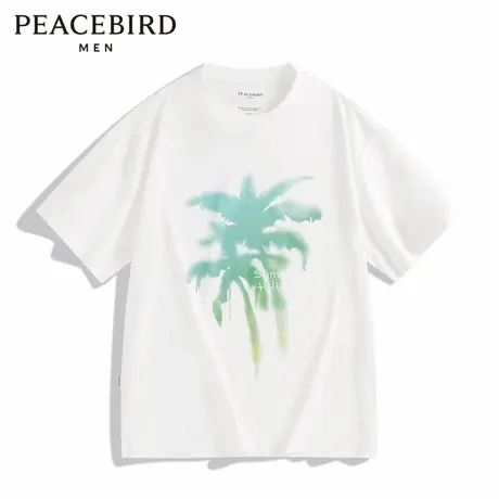 【断码钜惠】太平鸟男装夏季凉感T恤宽松潮流印花短袖B2DAD2406商品大图
