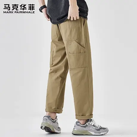 马克华菲纯棉工装裤男2025新款美式百搭宽松直筒休闲裤子男生潮X图片