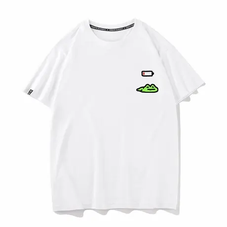 秀洛没电了娃青蛙T恤男女短袖衣服夏季纯棉半袖宽松打底衫半袖图片