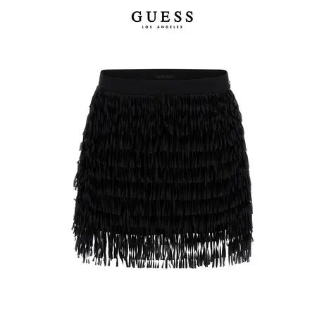 【38上新季】GUESS24年新款春季女士浪漫法式贵气流苏修身短裙图片