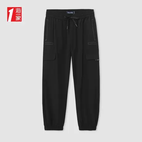 海一家休闲束脚九分裤2024年夏季新款舒适中腰青年男士休闲裤商品大图