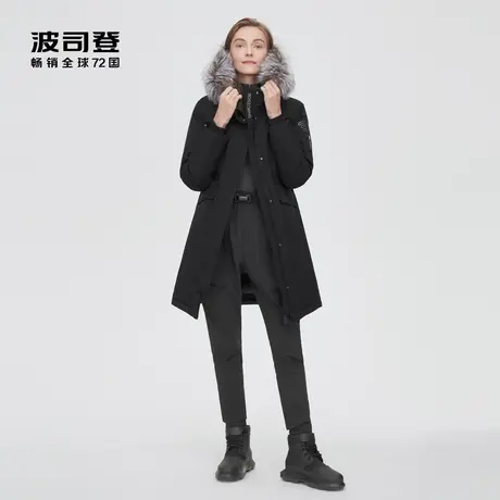 波司登冬季女90鹅绒高端户外GORETEX银狐毛领宽松羽绒服商品大图