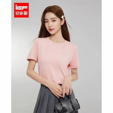 IEF/爱依服短袖上衣2025夏季新款韩版简约休闲通勤气质百搭T恤图片