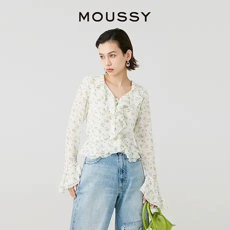 MOUSSY 夏季新品法式优雅甜美风春游碎花衬衫女028HSZ30-0511商品大图
