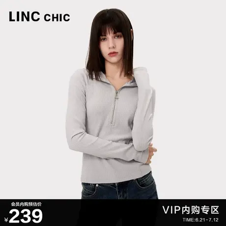 机能风修身连帽长袖T恤女上衣打底衫女S243FK523Y商品大图